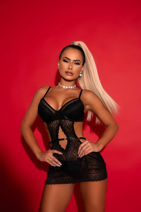 Nuisette Passion en dentelle et tulle